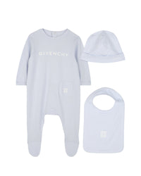 Ensemble pyjama bavoir et bonnet - Ciel