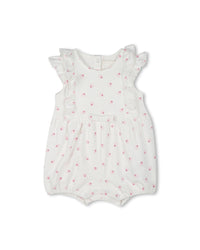 Combinaison courte en coton - Marshmallow