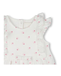 Combinaison courte en coton - Marshmallow