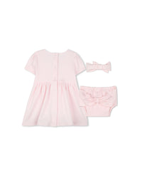 Cotton dress and headband set - Marshmallow