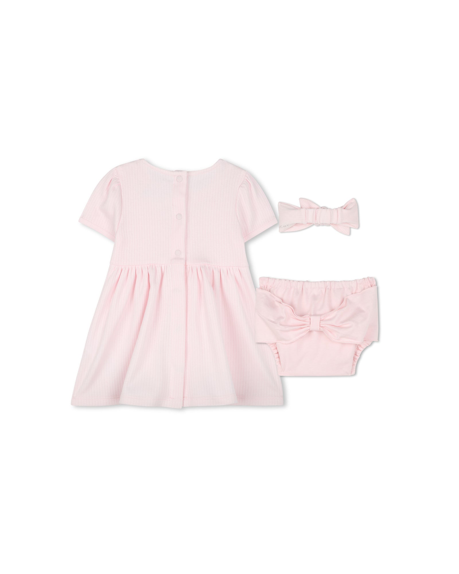 Cotton dress and headband set - Marshmallow