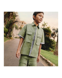 Chemise avec broderie - Deep Olive