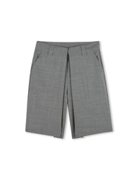 Bermuda de cérémonie en laine mélangée - Gris Chiné