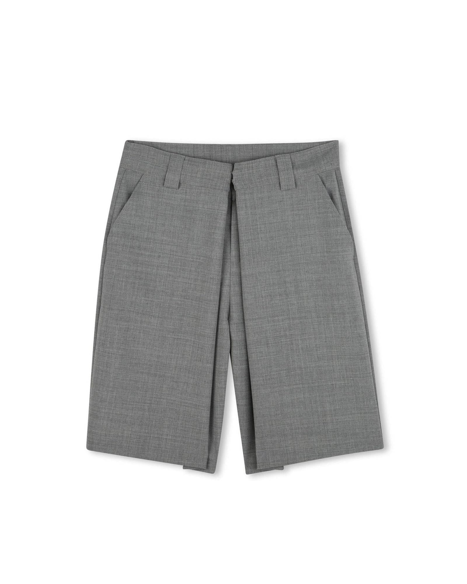 Bermuda de cérémonie en laine mélangée - Gris Chiné