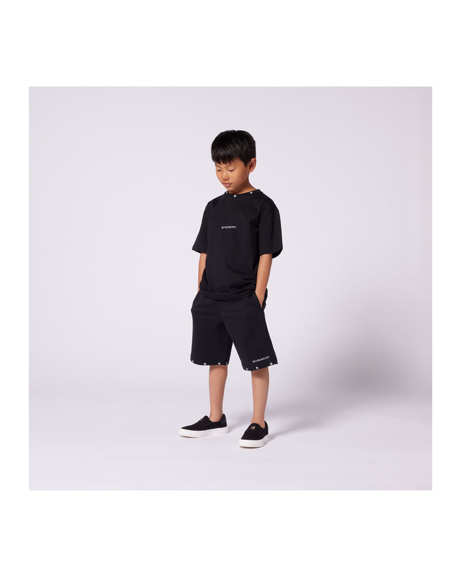 Short à taille élastiquée - Gris Chiné