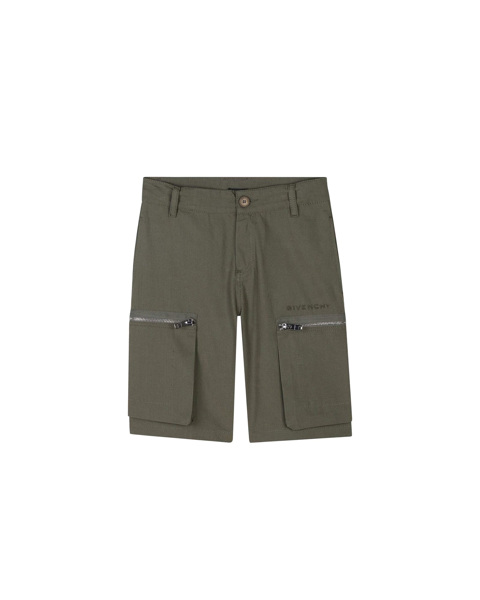 Bermuda taille ajustable en coton - Vert Army