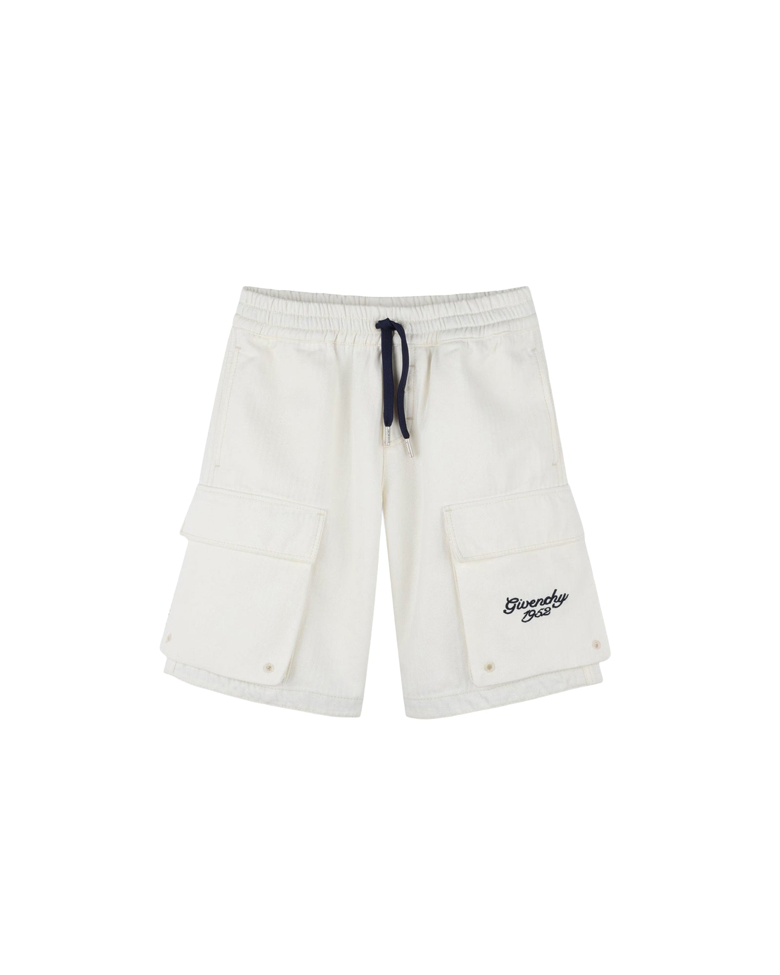 Cotton herringbone Bermuda shorts - New Beige