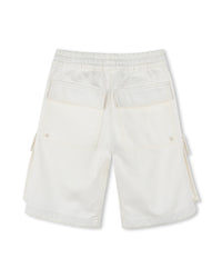 Cotton herringbone Bermuda shorts - New Beige