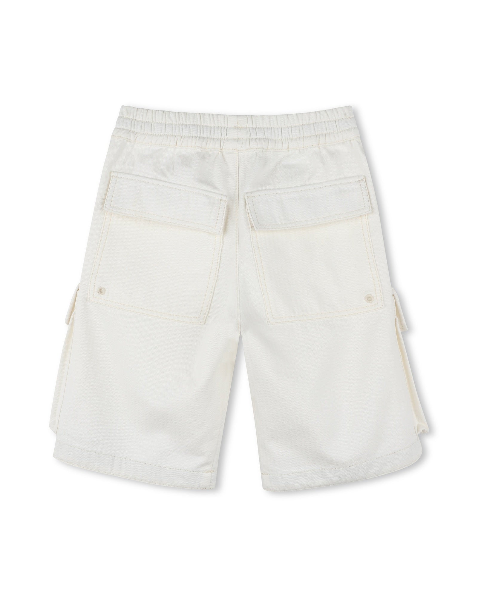 Cotton herringbone Bermuda shorts - New Beige