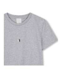T-shirt avec broderie en coton - Gris Chiné