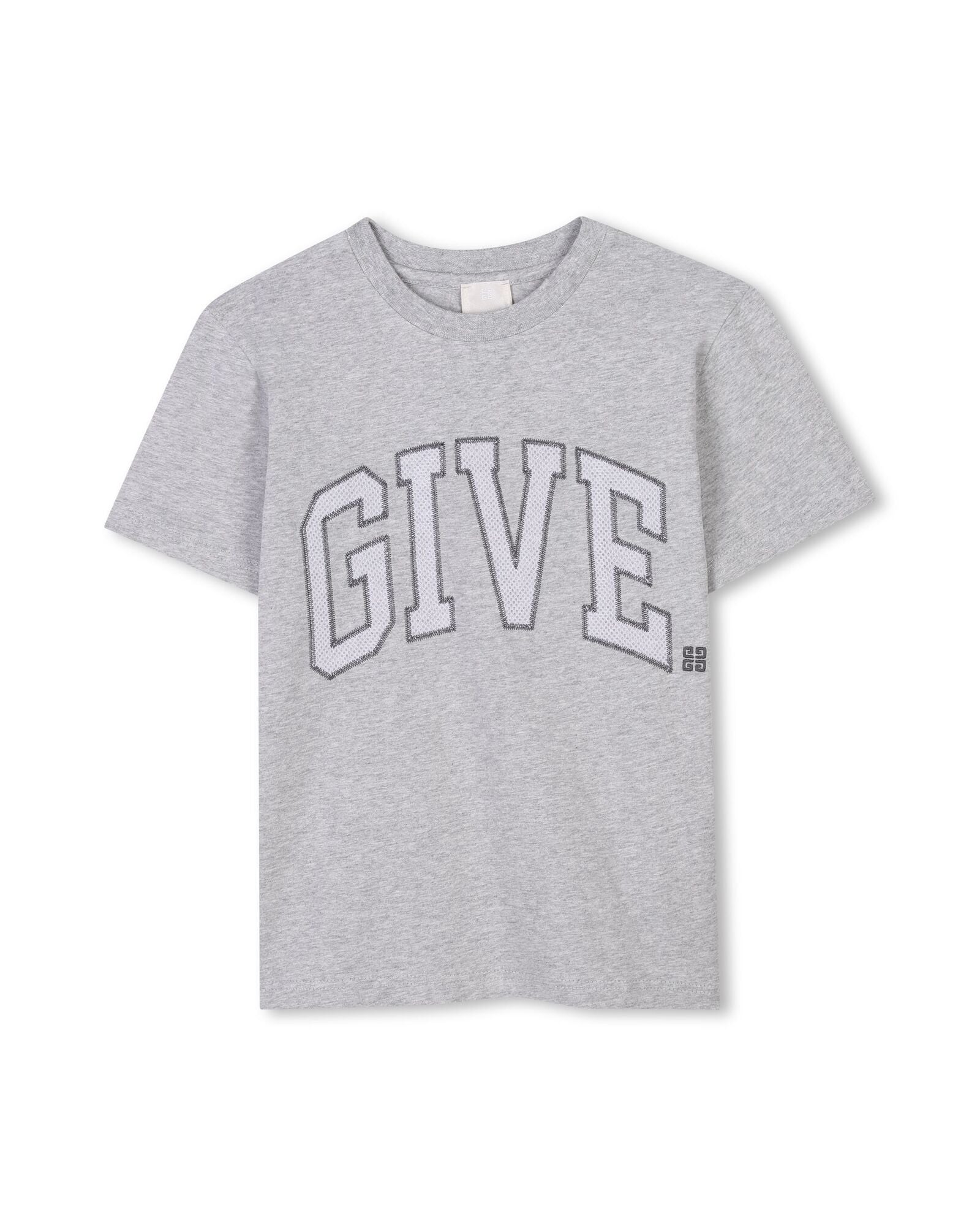 T-shirt avec broderie - Gris Chiné