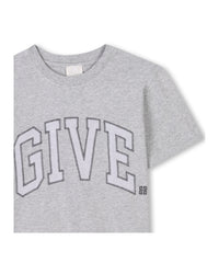 T-shirt avec broderie - Gris Chiné