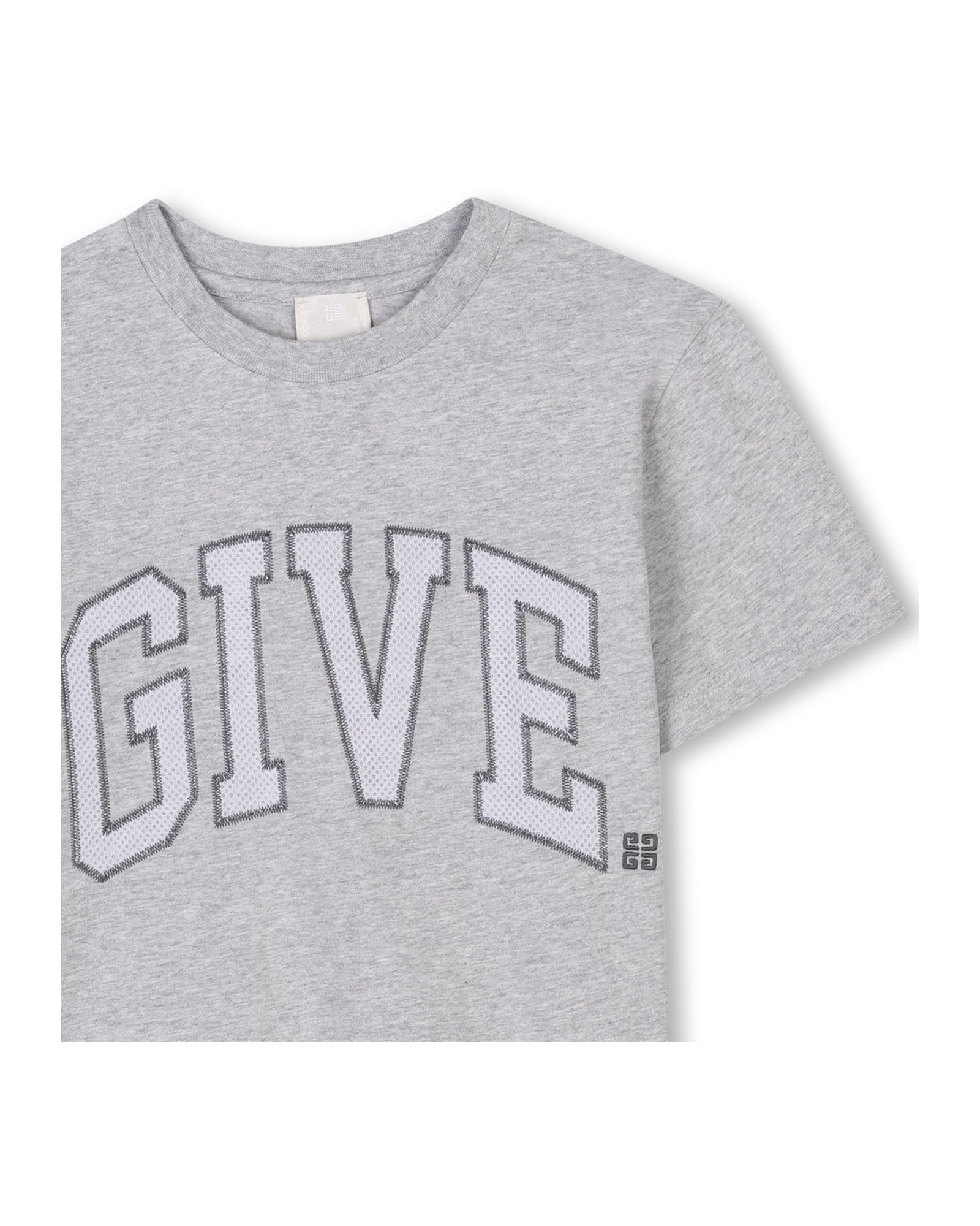T-shirt avec broderie - Gris Chiné