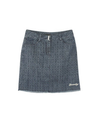 Jupe à motif jacquard en denim - Denim Lave