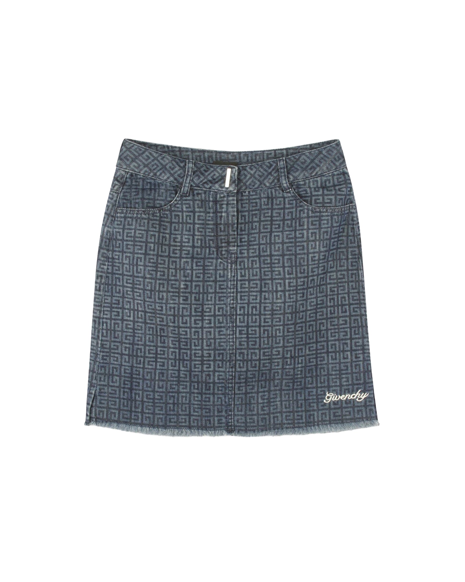 Jupe à motif jacquard en denim - Denim Lave