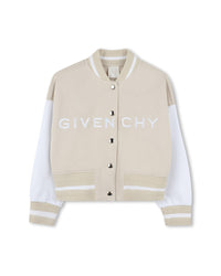 Cotton bomber with press stud fastening - Lime Stone