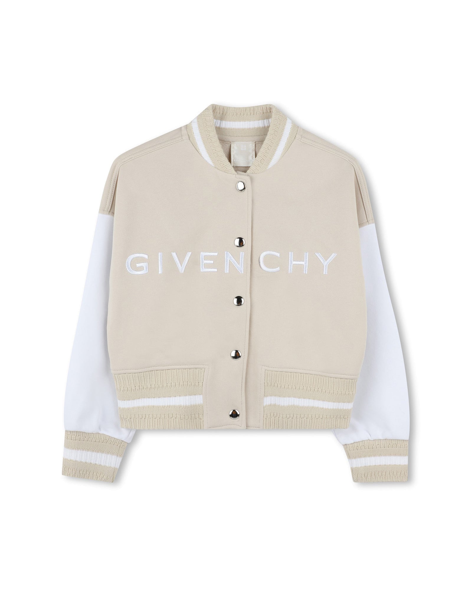 Cotton bomber with press stud fastening - Lime Stone