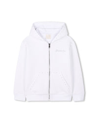 Cardigan à capuche en molleton - Blanc