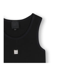 Robe à broderies en coton - Black