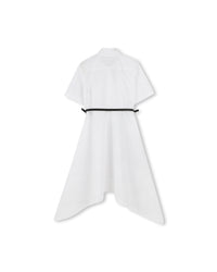 Robe en popeline ceinturée - Blanc