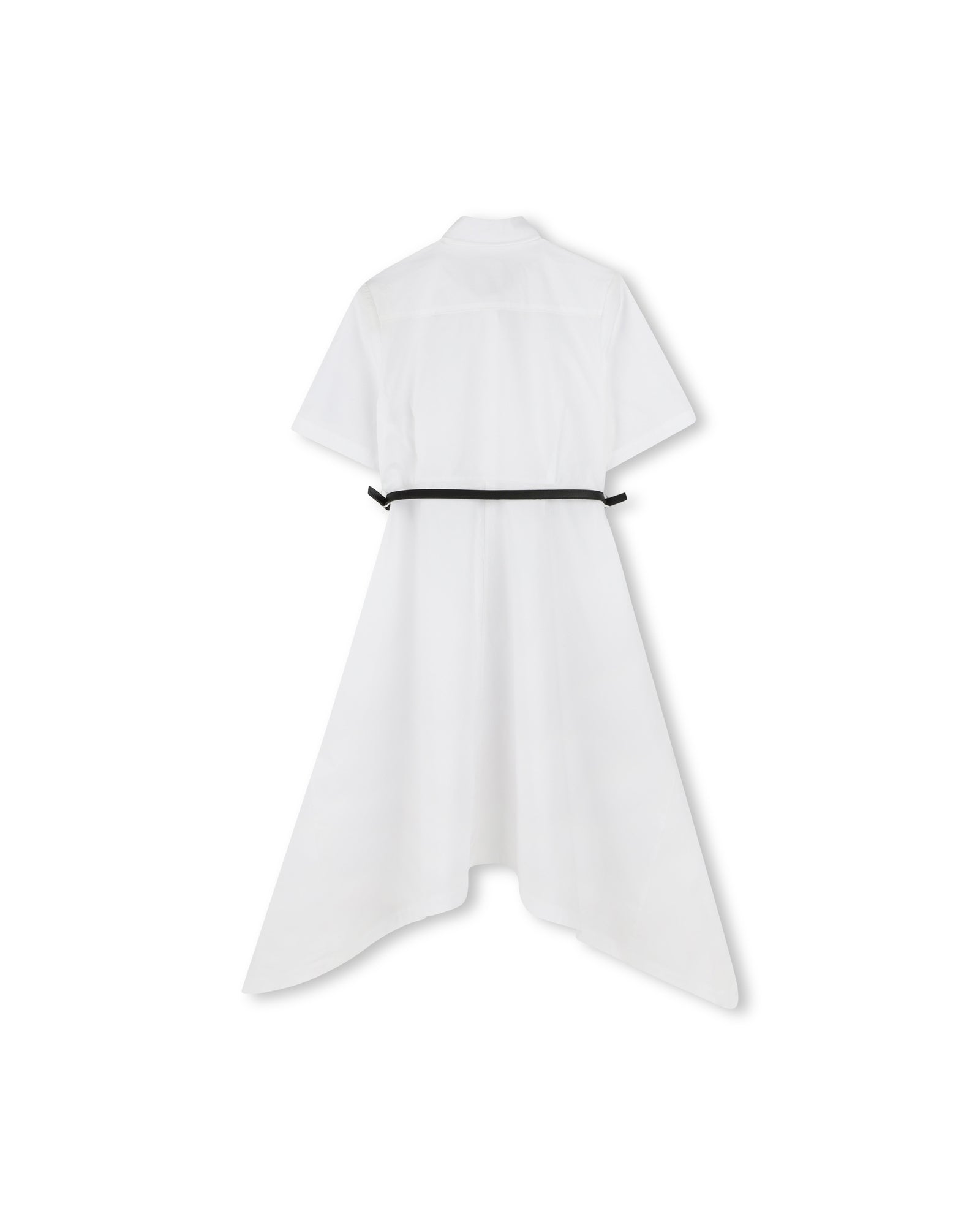 Robe en popeline ceinturée - Blanc