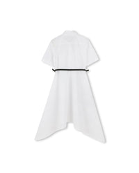 Robe en popeline ceinturée - Blanc