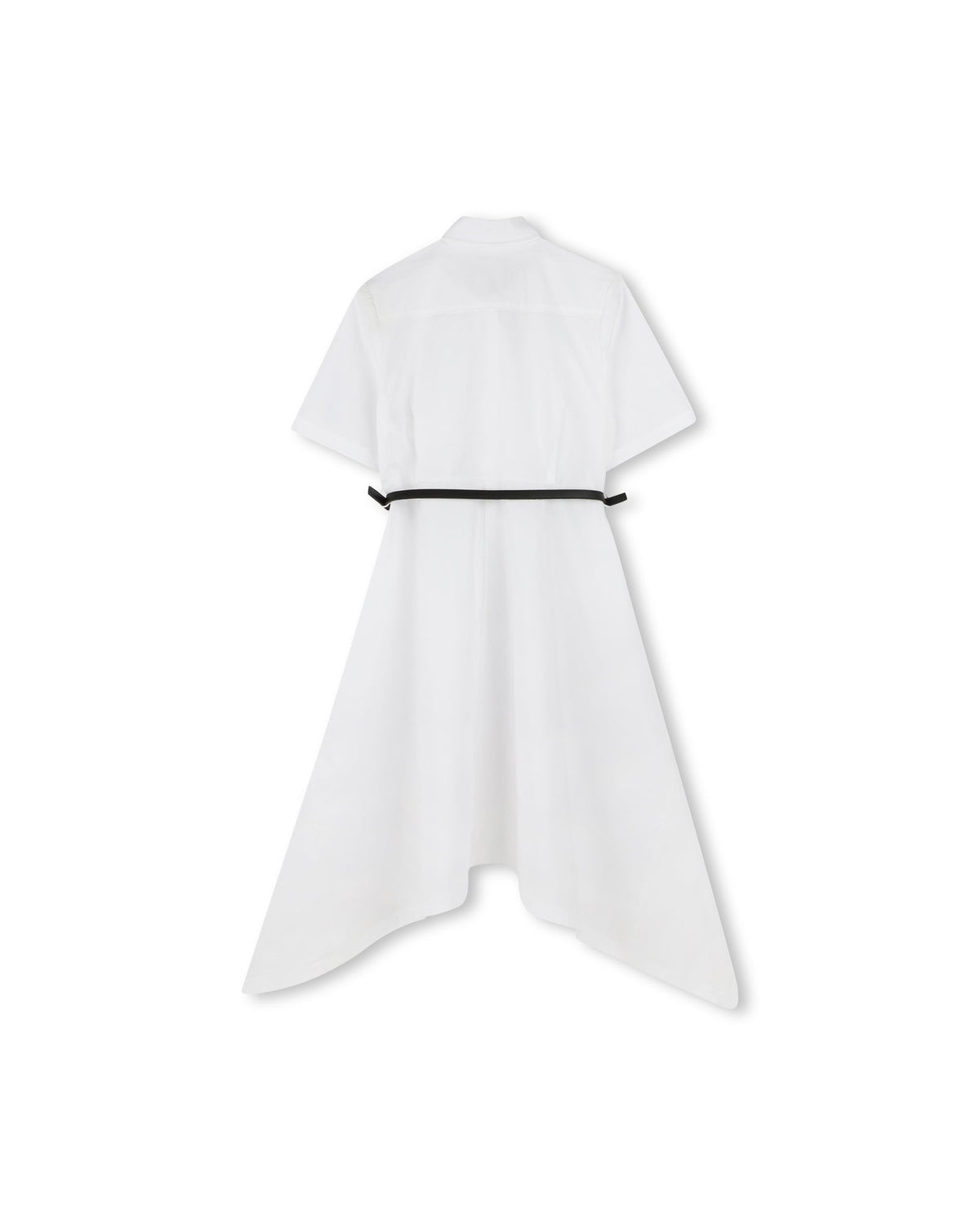 Robe en popeline ceinturée - Blanc