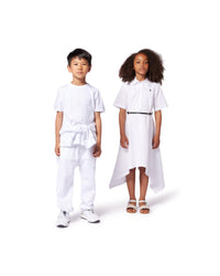 Robe en popeline ceinturée - Blanc