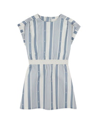 Robe en rayures en lin - Bleu Blanc