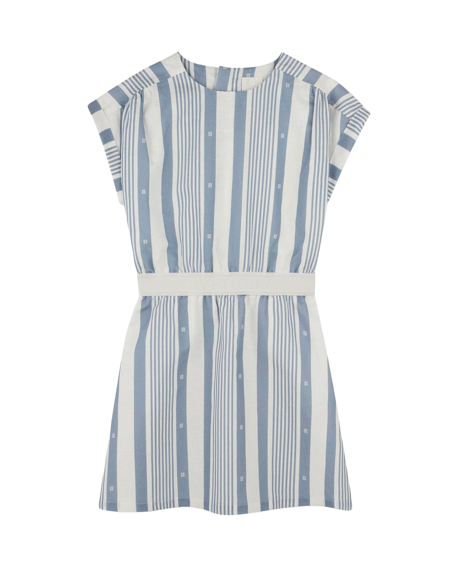 Robe à rayures en lin - Bleu Blanc