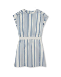 Robe en rayures en lin - Bleu Blanc