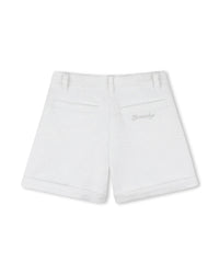 Short avec broderie en tweed - Blanc