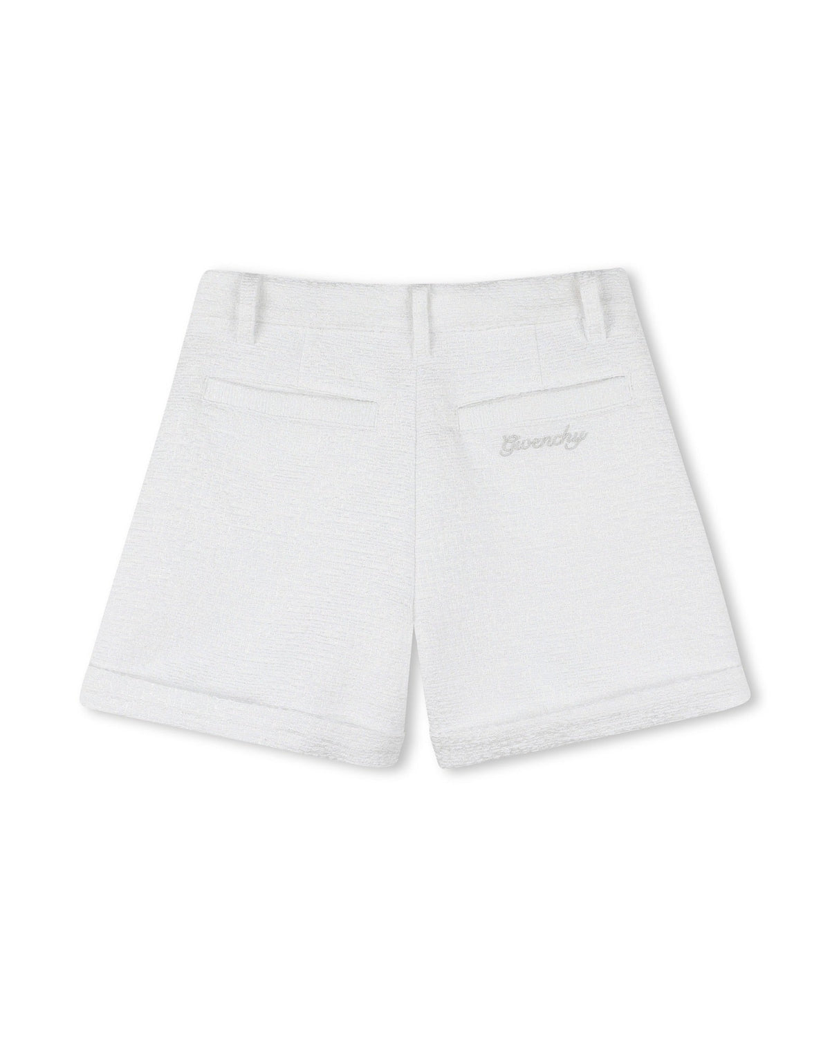 Short avec broderie en tweed - Blanc