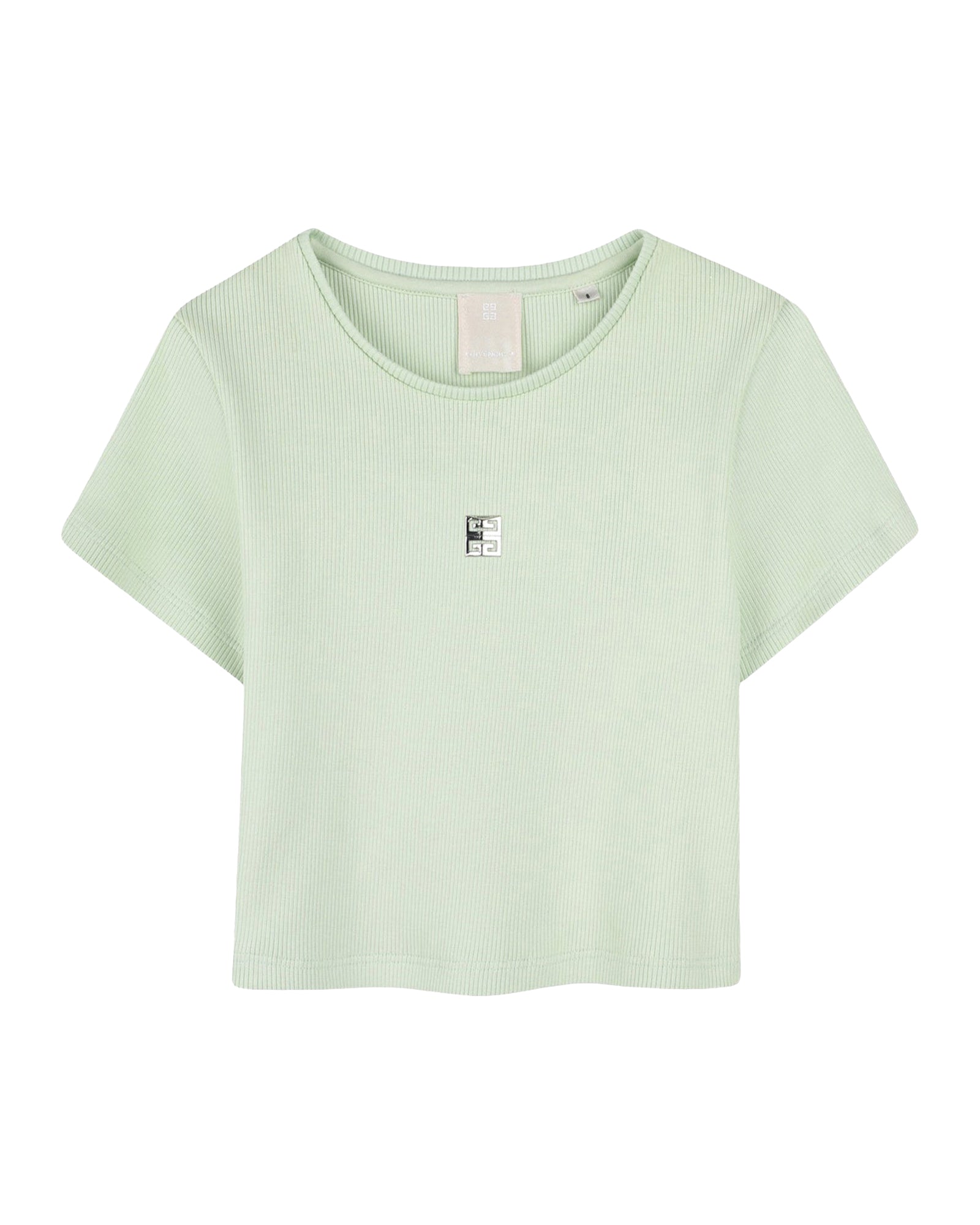 T-shirt à broderies en coton - Canary Green