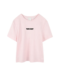 T-shirt avec broderie en coton - Marshmallow