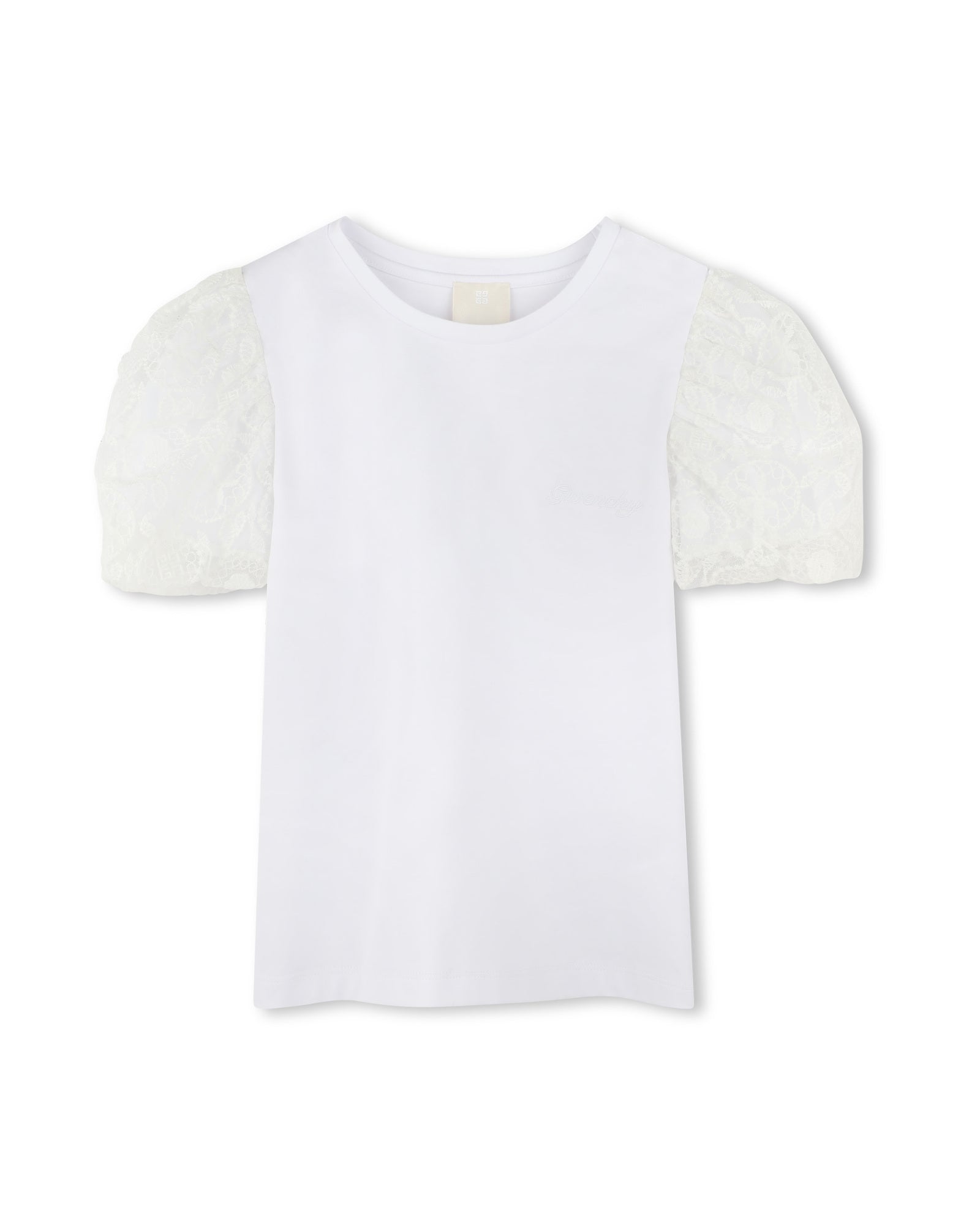 T-shirt with cotton embroidery - White