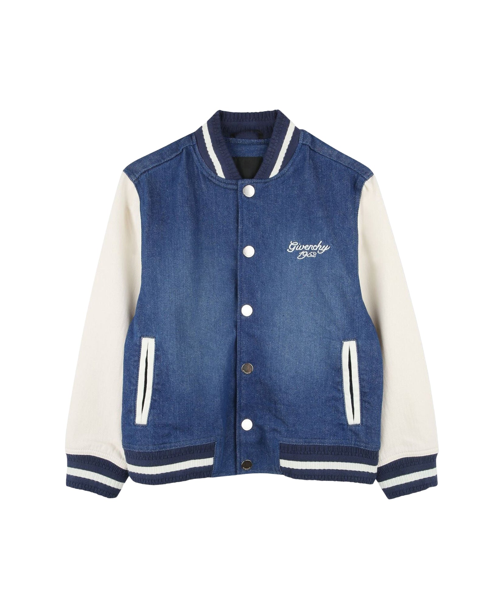 Bomber à chevron en coton - Denim Blue