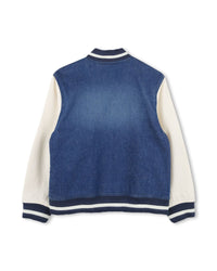 Bomber à chevron en coton - Denim Blue