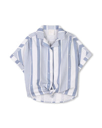 Linen striped shirt and shorts set - Blue White
