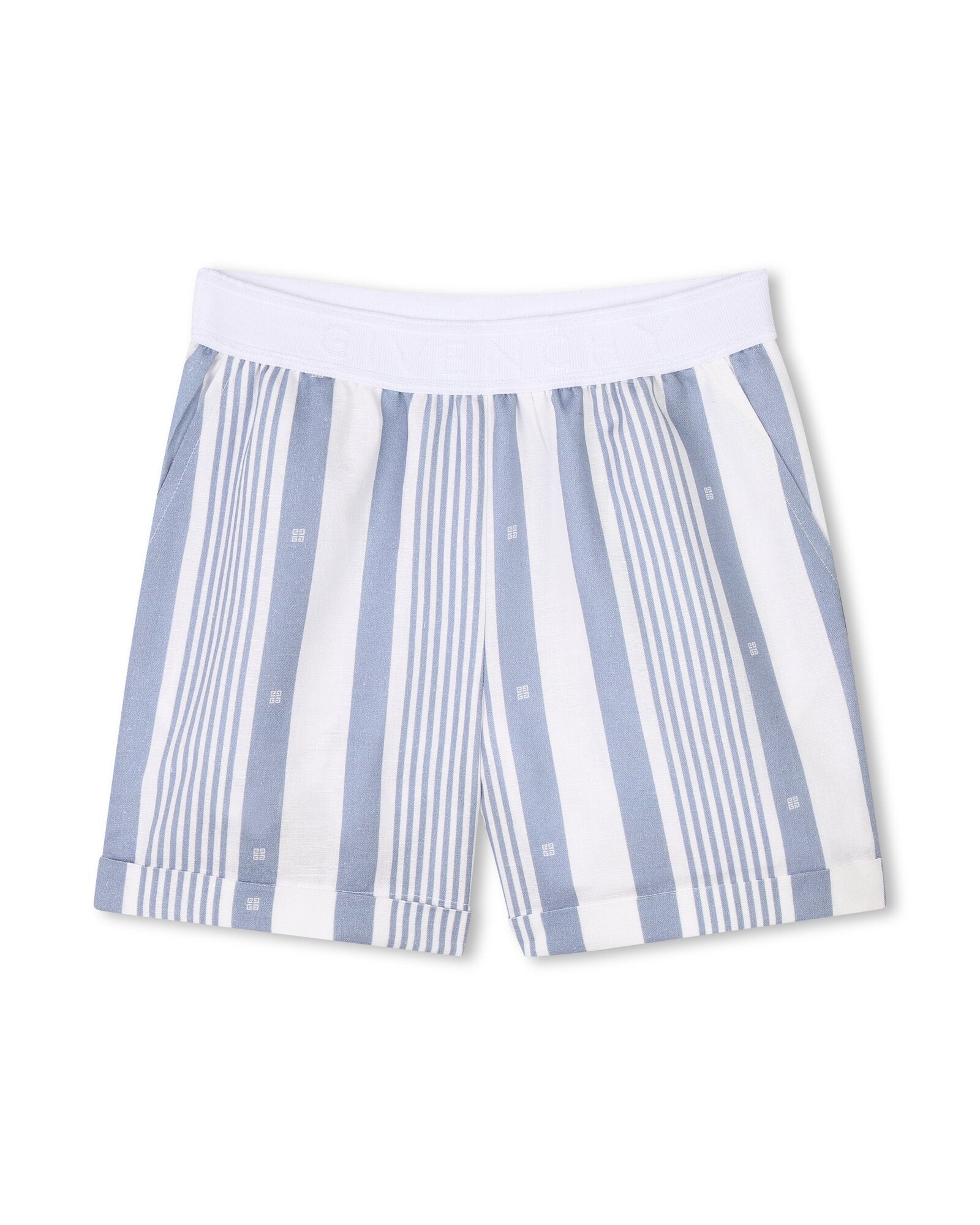 Linen striped shirt and shorts set - Blue White