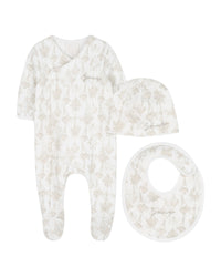 Ensemble pyjama bavoir et bonnet - Off White