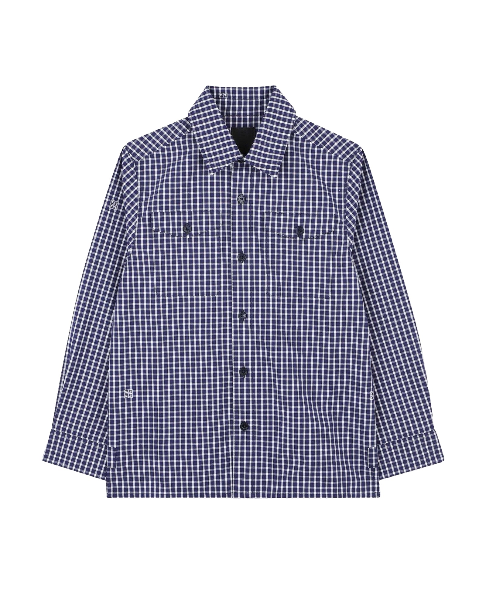 Cotton jacquard shirt - Midnight Blue
