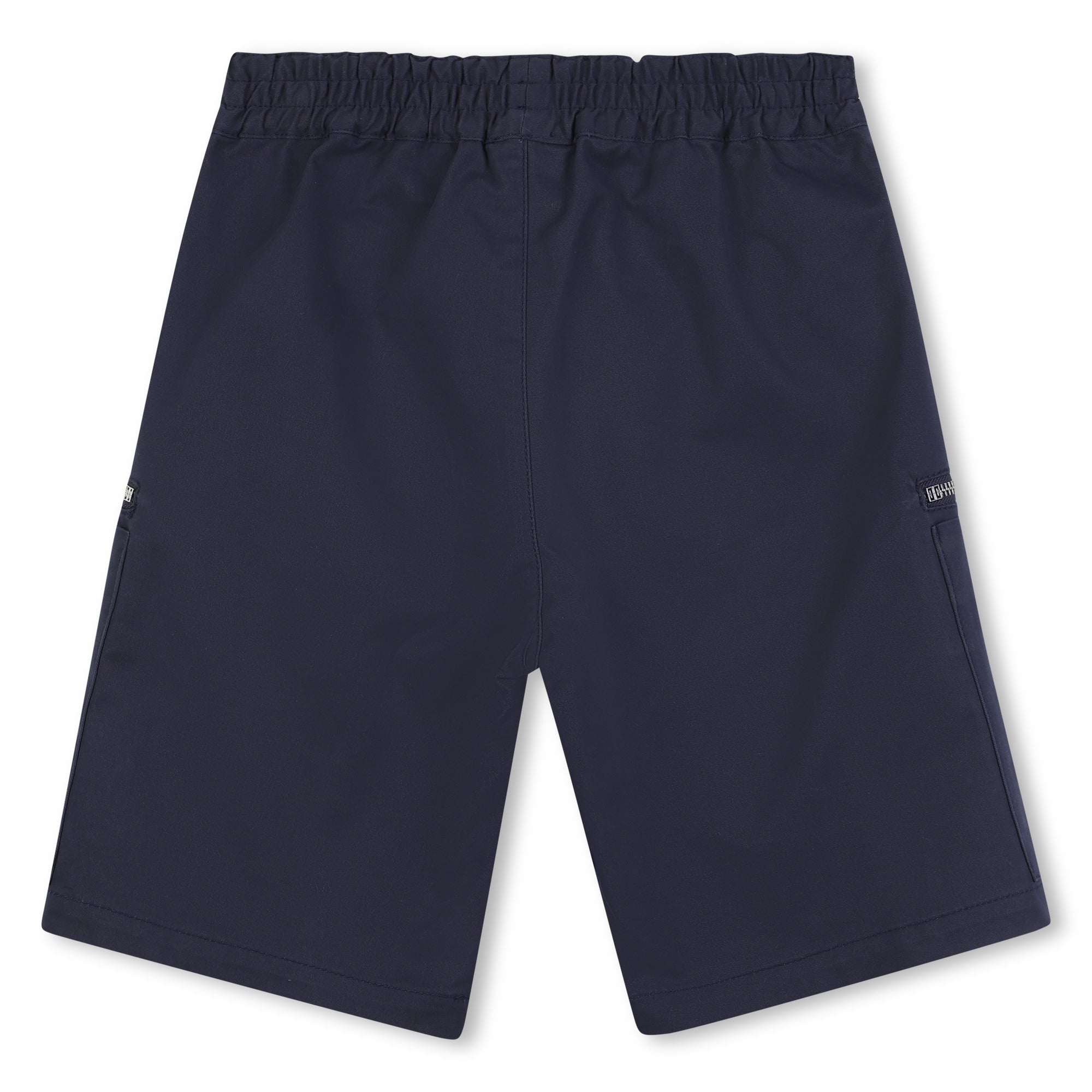 Bermuda à taille élastiquée en coton - Bleu Nuit
