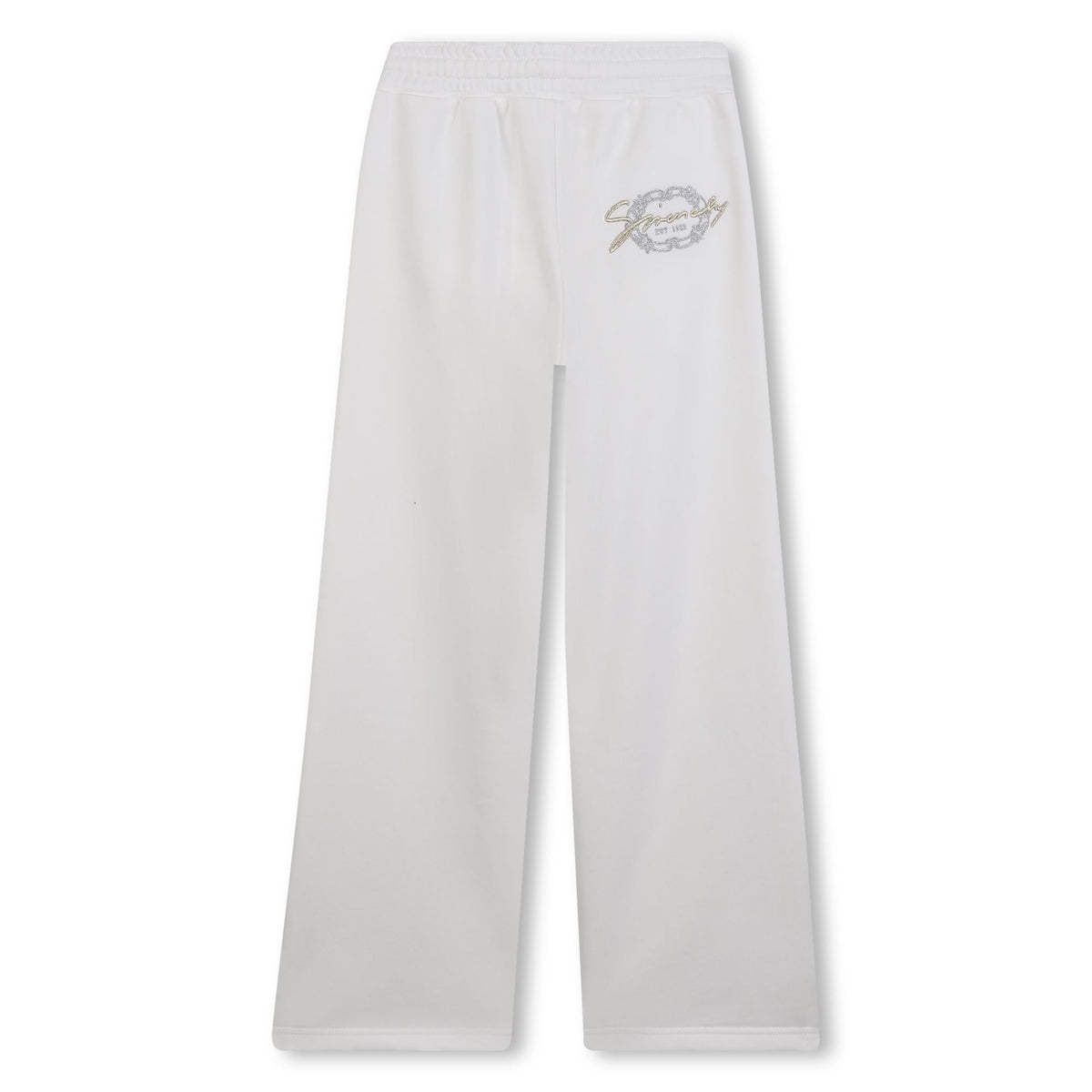 Pantalon brodé taille élastiquée - Offwhite