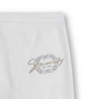 Pantalon brodé taille élastiquée - Offwhite