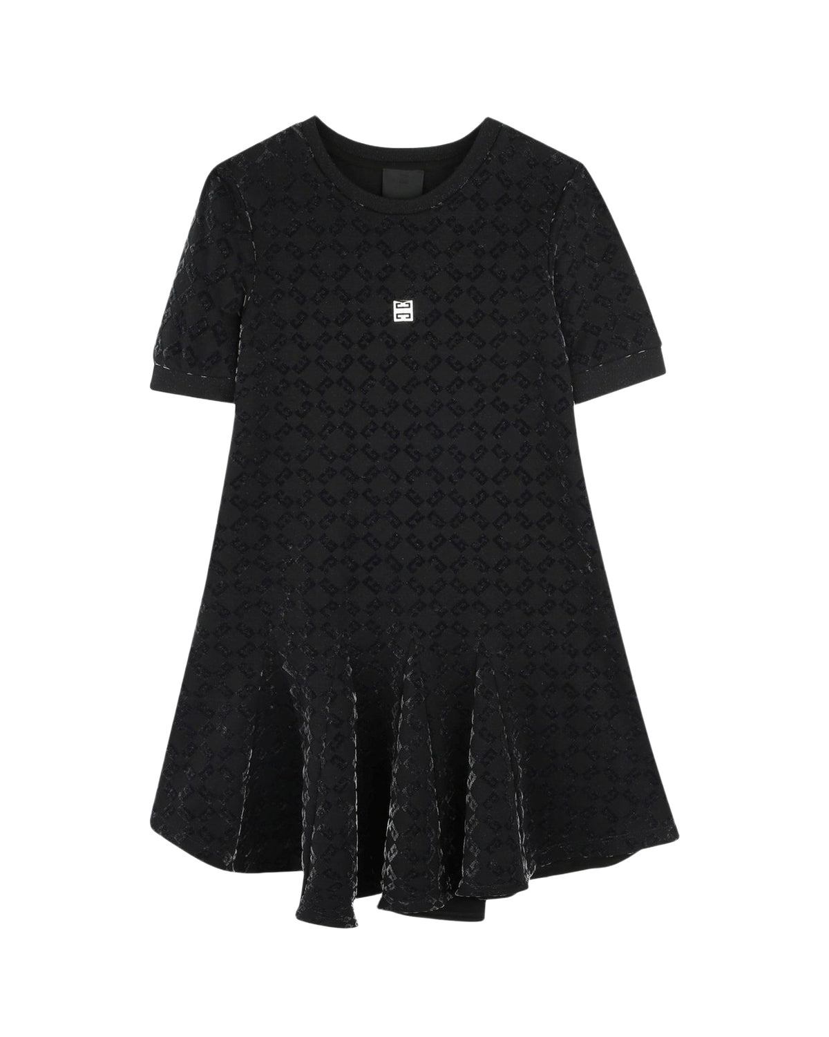 Robe asymétrique à motif jacquard - Black