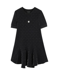 Robe asymétrique à motif jacquard - Black