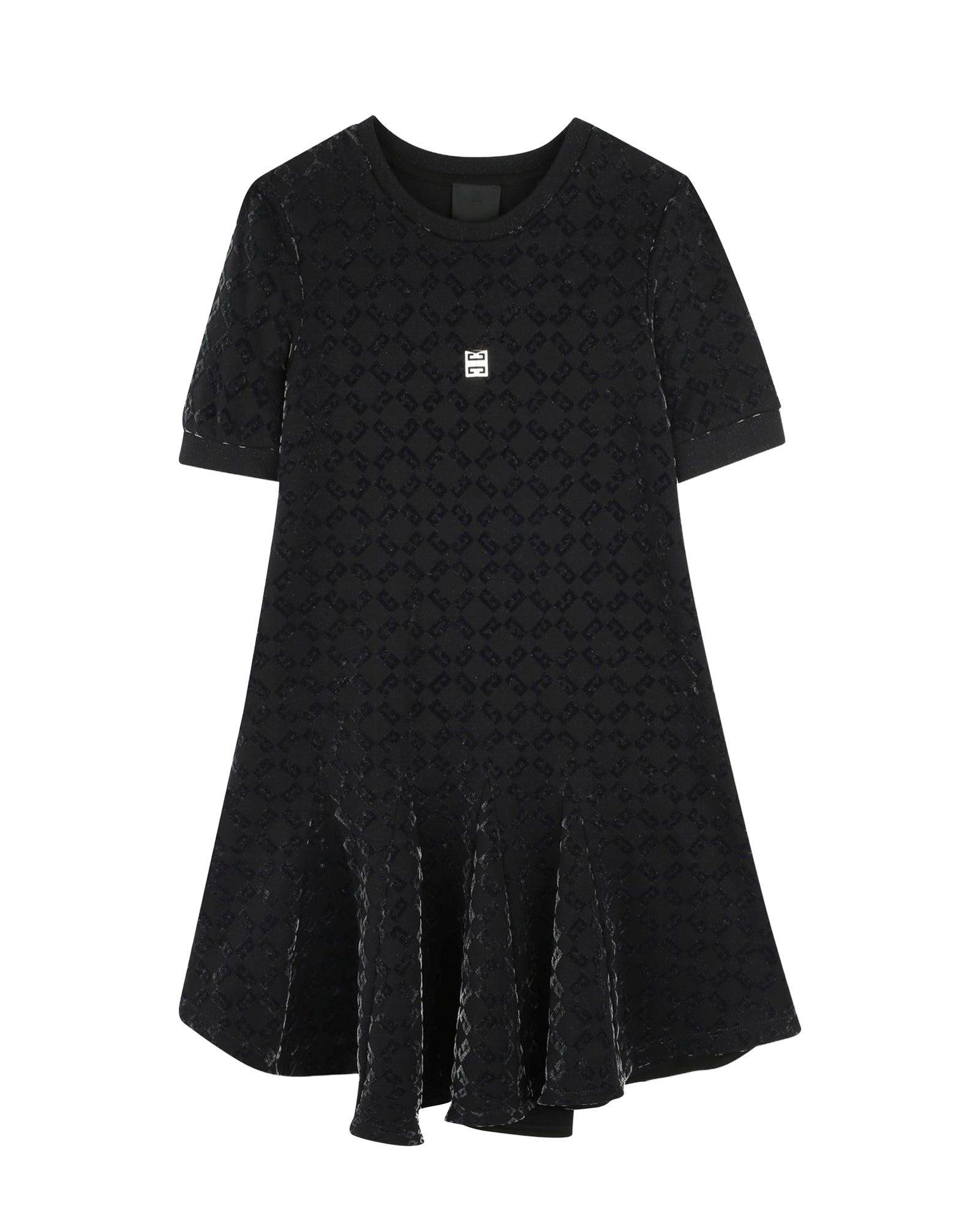 Robe asymétrique à motif jacquard - Black