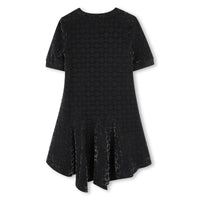Robe asymétrique à motif jacquard - Black