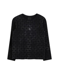 T-shirt manches longues à motif jacquard - Black